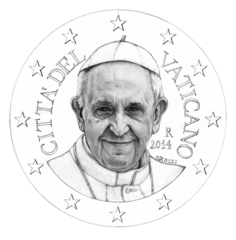 Disegno per i 50 centesimi della Monetazione divisionale 2014. Committente: Città del Vaticano, 2013