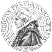 Disegno per il recto della Monetazione Aurea da 50€. Committente: Città del Vaticano, 2013.
