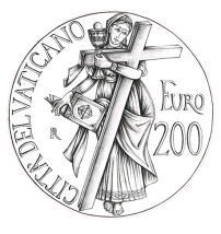 Disegno per il verso della Monetazione Aurea da 200€. Committente: Città del Vaticano, 2012.