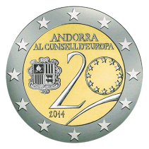 Disegno per Moneta da 2€. Committente: Principato d’Andorra, 2014.