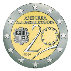 Disegno per Moneta da 2€. Committente: Principato d’Andorra, 2014.