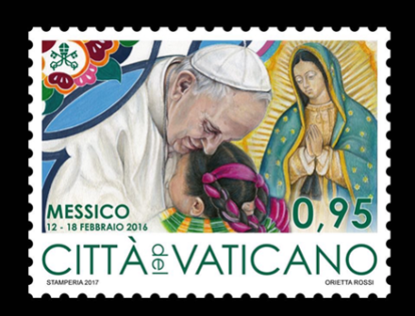 Disegno per francobollo. Committente: Città del Vaticano, 2017.