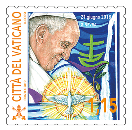 Disegno definitivo per francobollo. committente Città del Vaticano, 2019.
