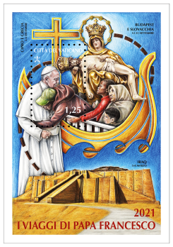 Disegno per francobollo "i viaggi di Papa Francesco" Committente: Città del Vaticano, 2021.